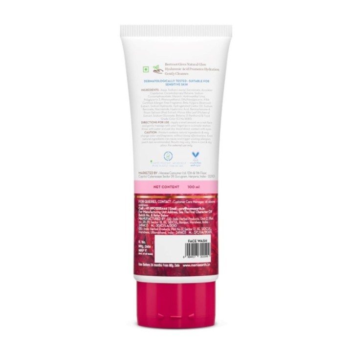 Mamaearth Beetroot Gentle Face Wash&hyaluronic Acid for Hydrated Pink