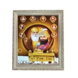 Satvik Wahe Guruji, Shri Gurunanak Ji Designer White Photo Frame
