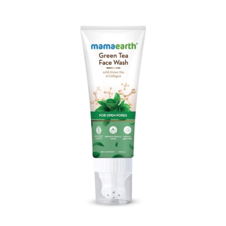 Mamaearth Green Tea Face Wash with Green Tea & Collagen for Open