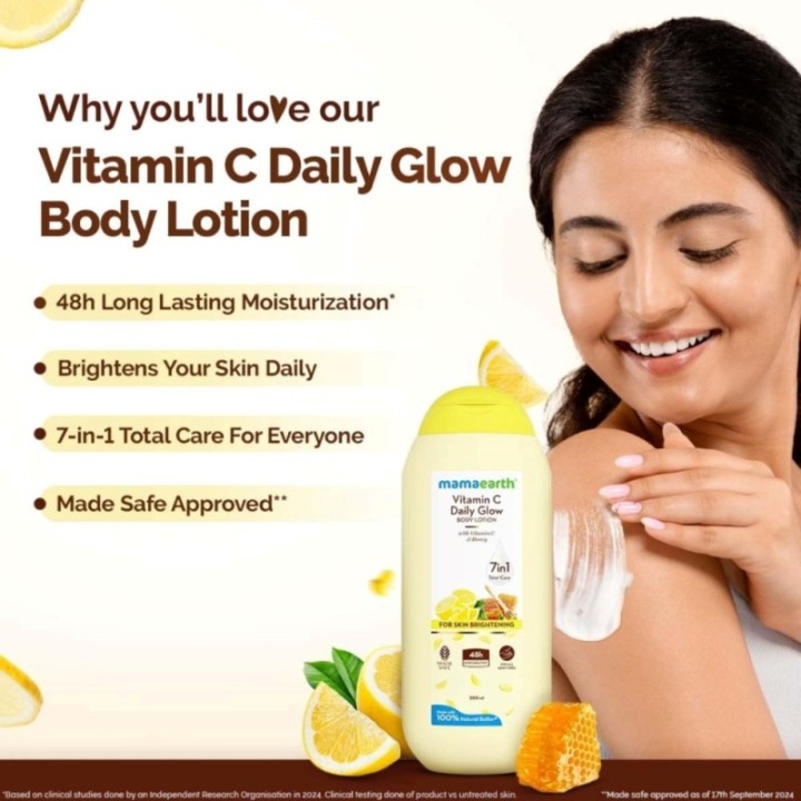 Mamaearth Vitamin C Daily Glow Body Lotion for Skin Brightening