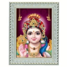 Satvik Lord Murugan, Swamy Kartikeya Designer White Photo Frame