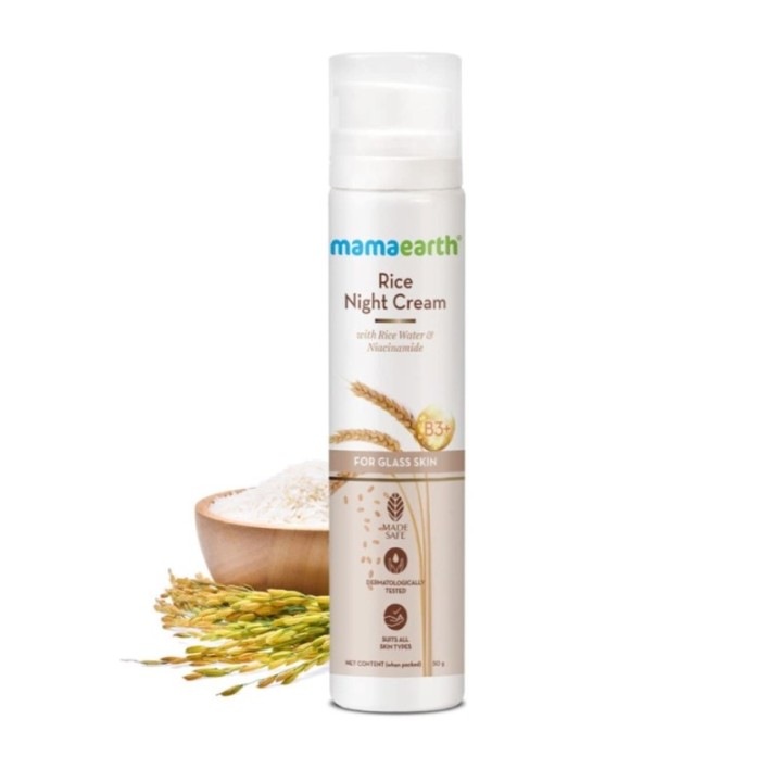 Mamaearth Rice Night Cream, for Clear Skin with Rice Water