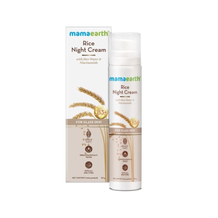 Mamaearth Rice Night Cream, for Clear Skin with Rice Water
