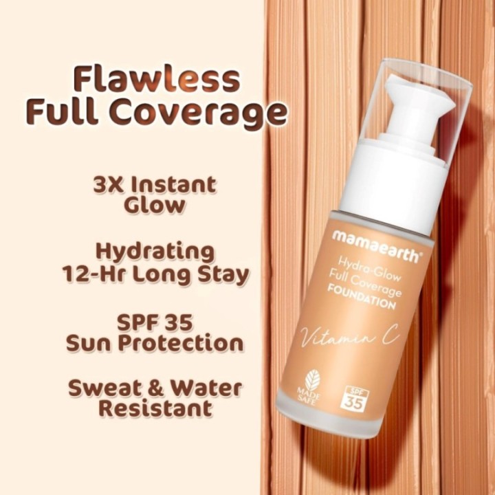 Mamaearth Hydra-Glow Full Coverage Dewy Finish Liquid Foundation