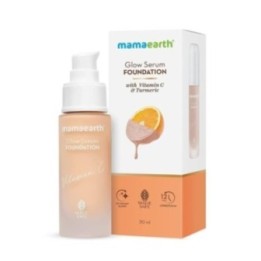 Mamaearth Glow Serum Medium Foundation Dewy with Vitamin C & Turmeric