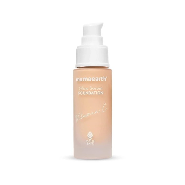 Mamaearth Glow Serum Medium Foundation Dewy with Vitamin C & Turmeric
