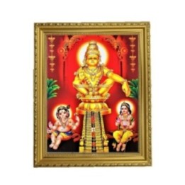 Satvik Lord Ayyappa Swamy, Lord Ayyappan Designer Golden Photo Frame