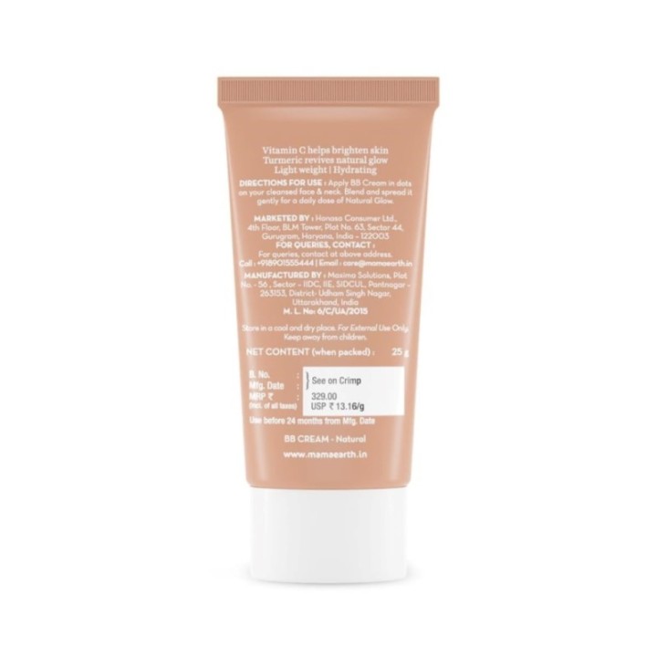 Mamaearth Glow Serum Bb Cream with Vitamin C & Turmeric - Long