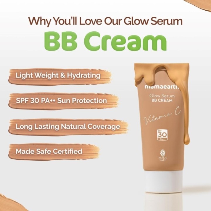 Mamaearth Glow Serum Bb Cream with Vitamin C & Turmeric - Long