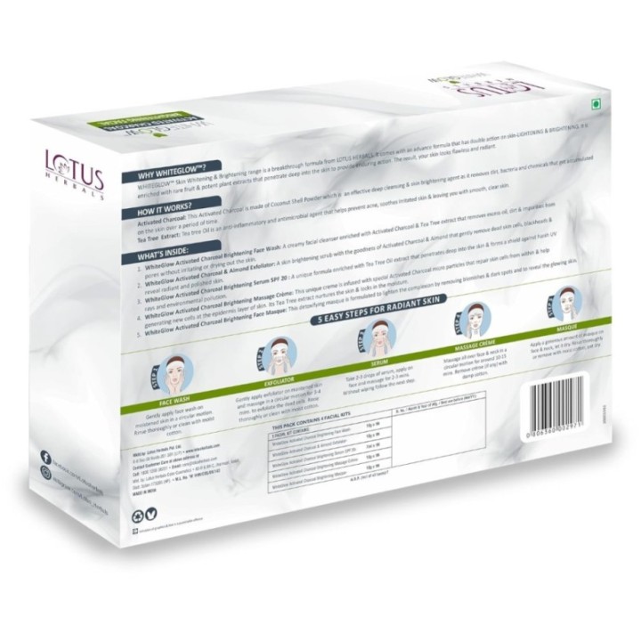 Lotus Activated Charcoal Brightening Facial Kit 37g