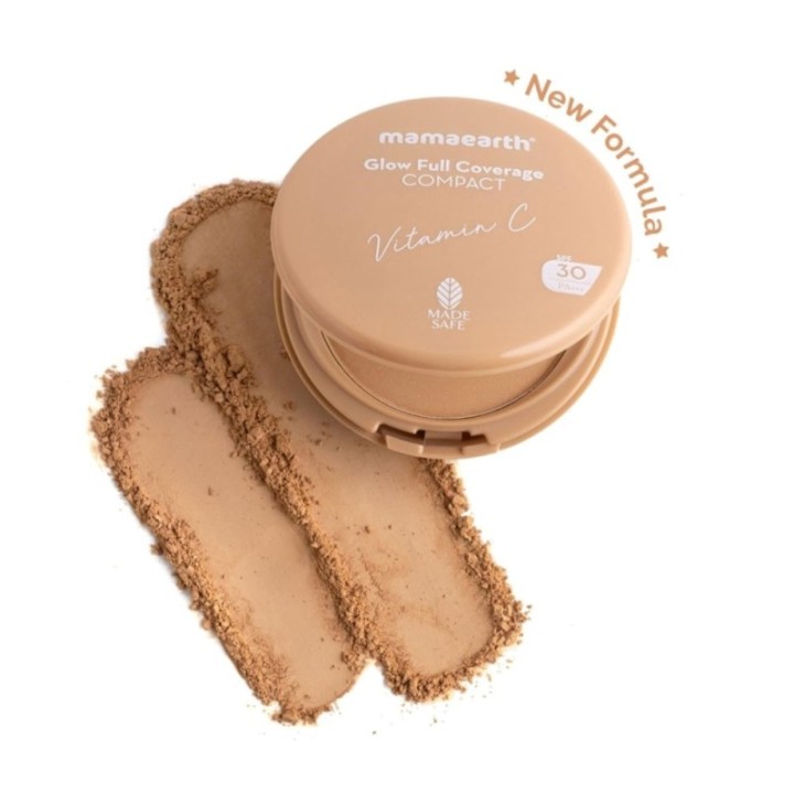 Mamaearth Glow Full Coverage Compact for All Skin Types SPF 30 for Up