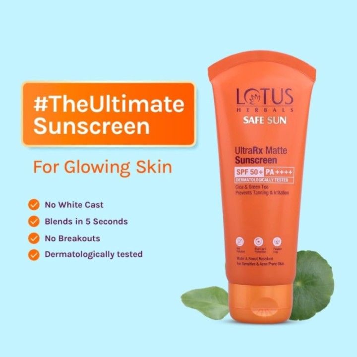 Lotus Herbals Safesun Ultrarx Matte Sunscreen SPF 50 PA++++ Cica