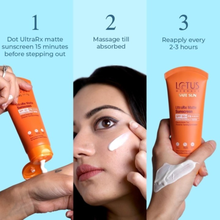 Lotus Herbals Safesun Ultrarx Matte Sunscreen SPF 50 PA++++ Cica