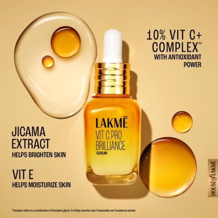 Lakmé Vit C Brillance Serum, 10% Vit C Complex, Glass Skin