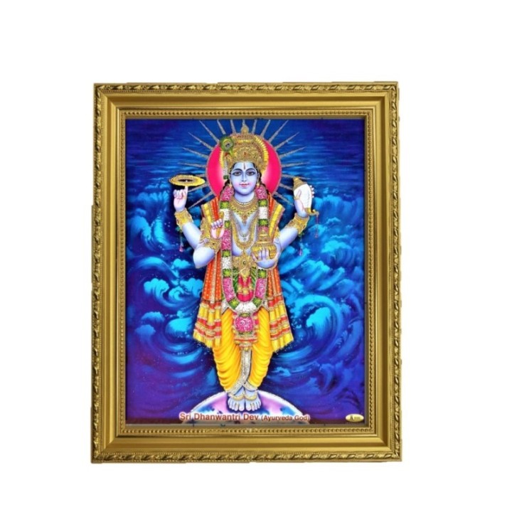 Satvik Sri Dhanvantri Dev, God of Health and Ayurveda Designer Golden