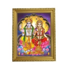 Satvik Lord Vishnu (Narayan) and Goddess Lakshmi Ji Designer Golden