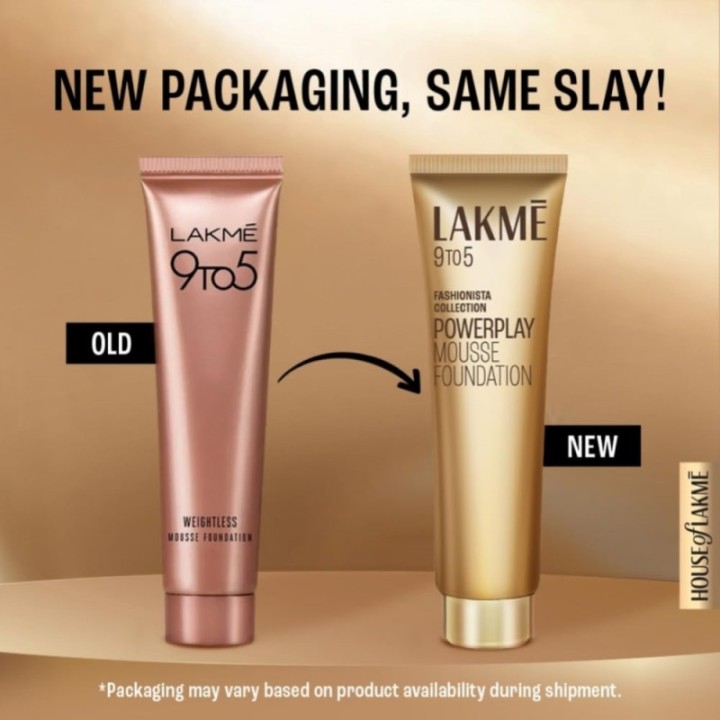 Lakmé 9 to 5 Weightless Mousse Foundation, Beige Caramel, Matte