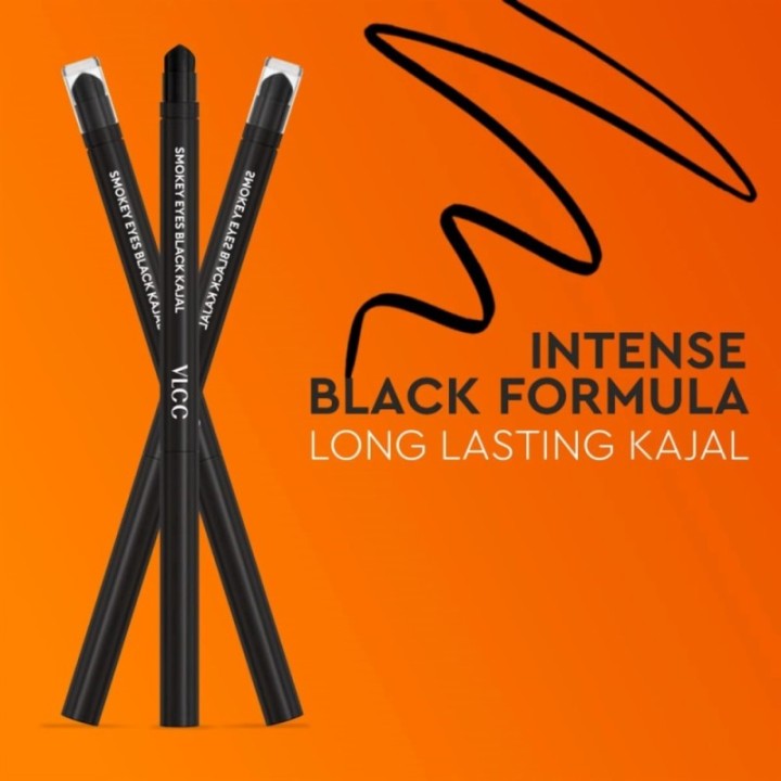 Vlcc Smokey Eyes Black Kajal - Intense Black Color Long Lasting