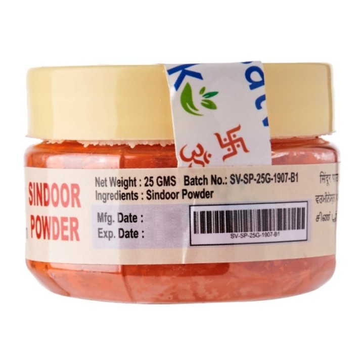 Satvik Natural Sindoor Powder (Orange) for Pooja and Prayer 25gm