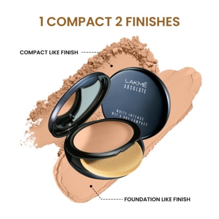 Lakmé Absolute White Wet & Dry Compact Powder, Golden Creme Long