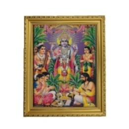 Satvik Lord Satyanarayan, Swamy Vishnu Designer Wooden Photo Frame