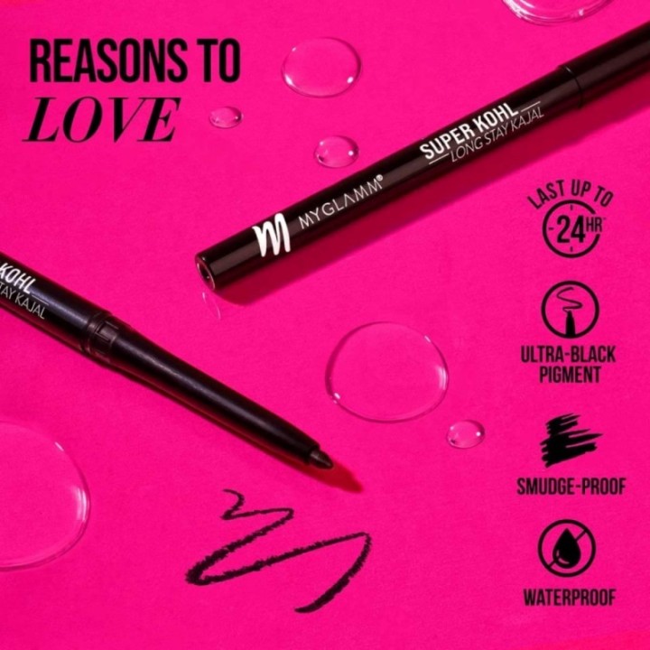 Myglamm Super Kohl Long Stay Kajal Matte Finish - Black Eye Kajal
