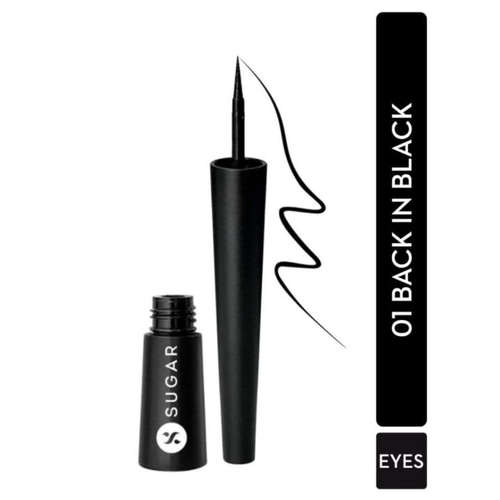 Sugar Cosmetics Gloss Boss 24Hr Glossy Eyeliner Gel with Brush