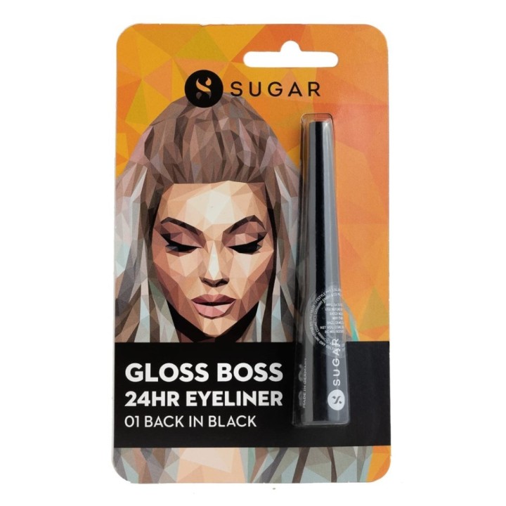 Sugar Cosmetics Gloss Boss 24Hr Glossy Eyeliner Gel with Brush