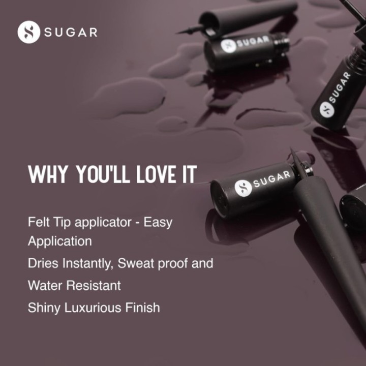 Sugar Cosmetics Gloss Boss 24Hr Glossy Eyeliner Gel with Brush