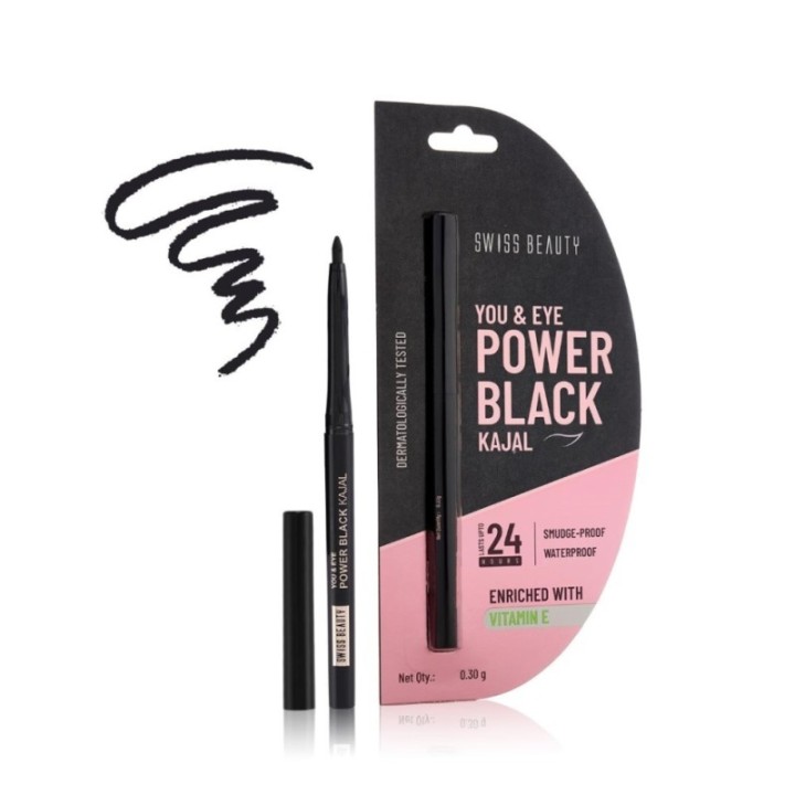 Swiss Beauty You & Eye Power Black Kajal Waterproof & Smudge-Proof