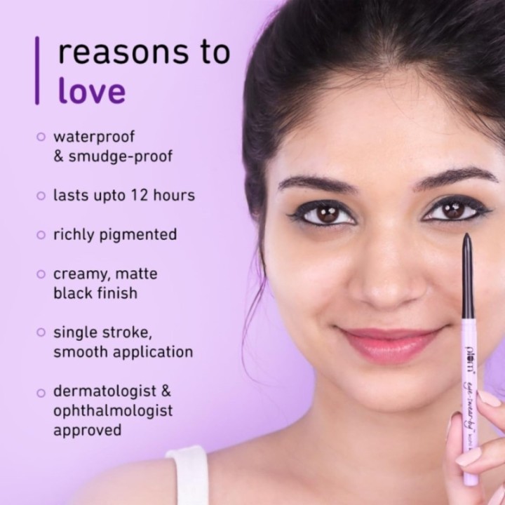 Plum Eye-Swear-by Kajal Deep Black Creamy Smooth Smudge-Proof
