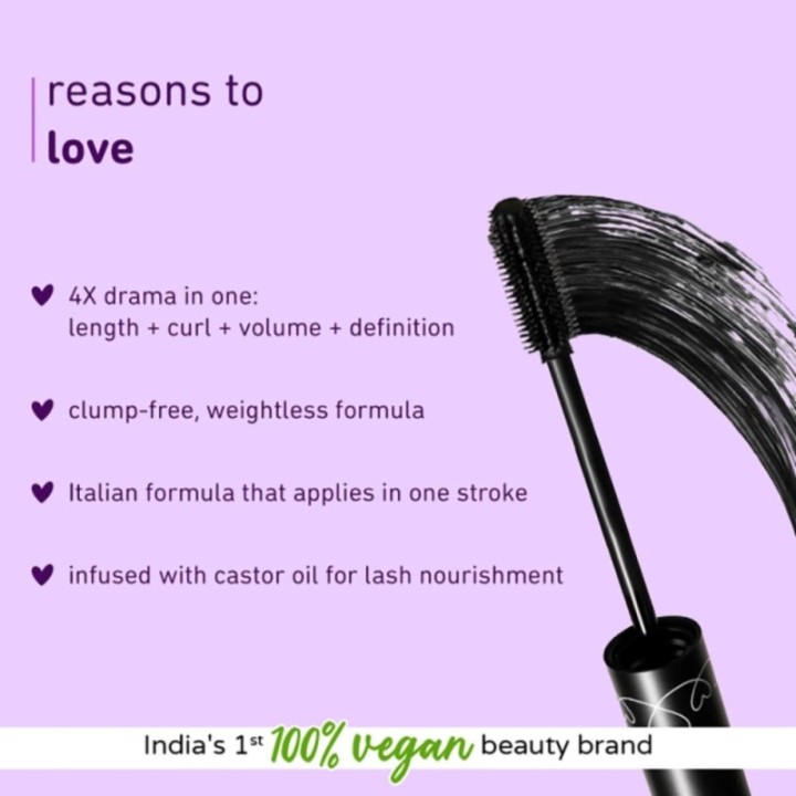 Plum Lash Drama 1-4-All Mascara Length + Curl + Volume + Definition