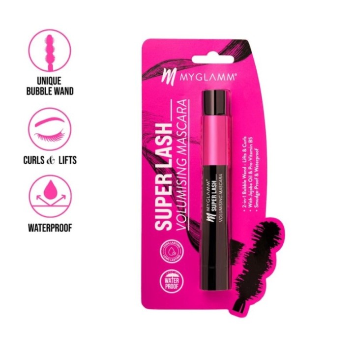 Myglamm Super Lash Volumising Mascara (Black Shade) Waterproof, Long