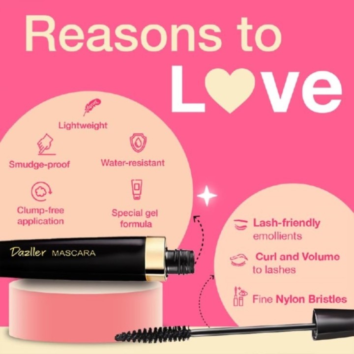 Dazller Lash-a-Long Mascara, Lightweight, Water-Resistant