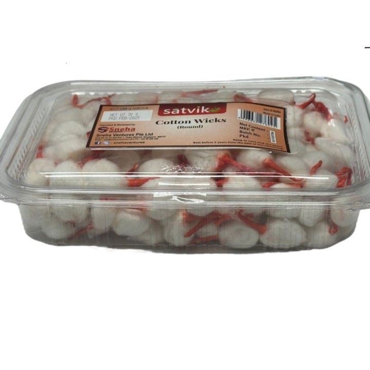Satvik Kesar Diya Batti (Cotton Round Wick) for Prayer 1 Pack