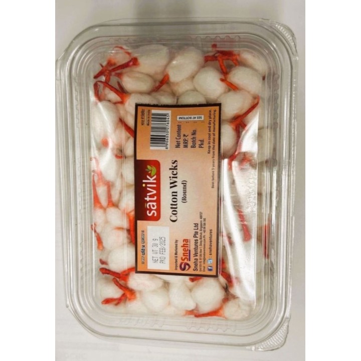 Satvik Kesar Diya Batti (Cotton Round Wick) for Prayer 1 Pack