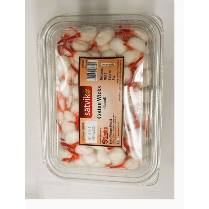 Satvik Kesar Diya Batti (Cotton Round Wick) for Prayer 1 Pack