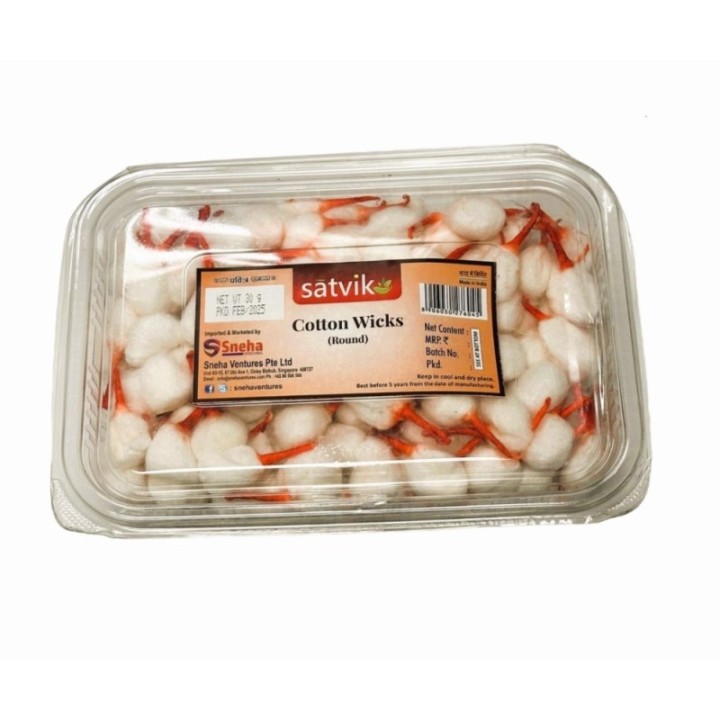 Satvik Kesar Diya Batti (Cotton Round Wick) for Prayer 1 Pack
