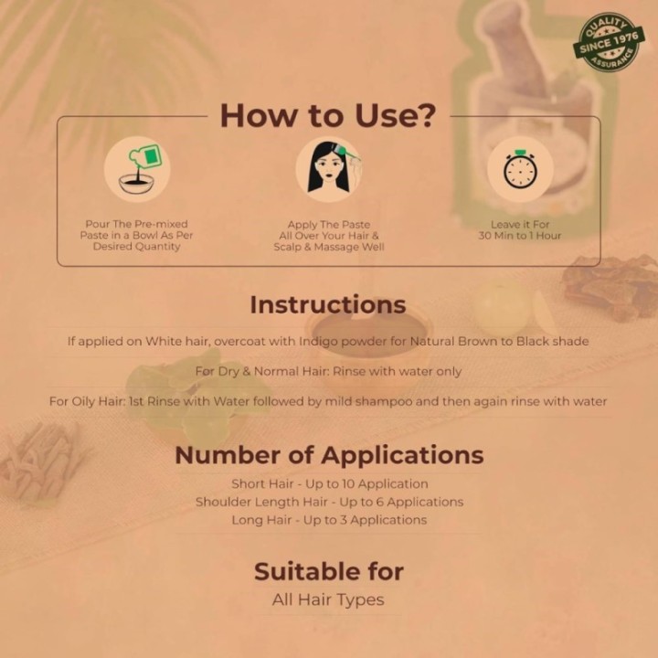 Indusvalleybioorganic Herbal Henna with Bhringraj & Shikakai -, Brown