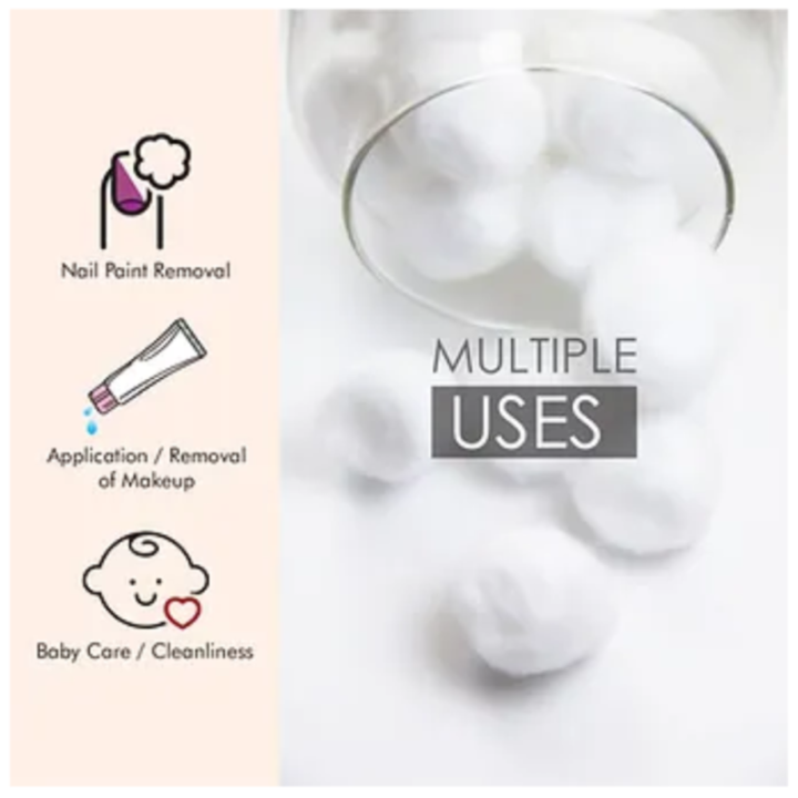 Tulips Cotton Balls – Soft & Absorbent for Makeup Removal, Baby Care