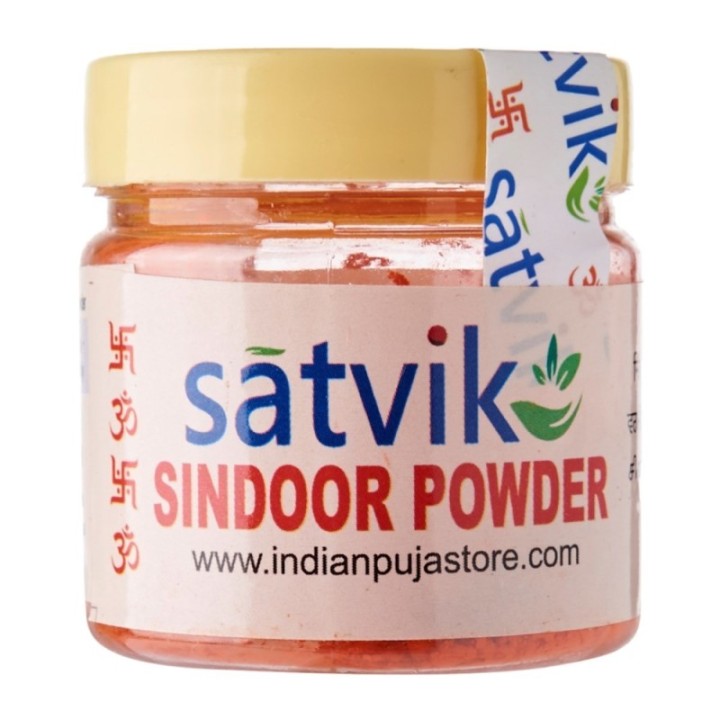 Satvik Natural Sindoor Powder (Orange) for Pooja and Prayer 50gm