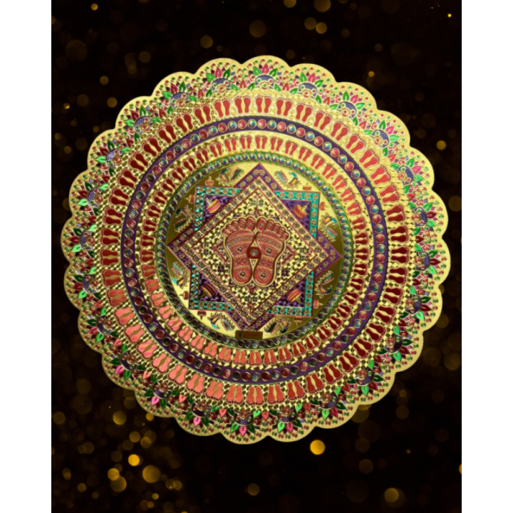 Golden Rangoli Floor Stickers – 7 Festive Designs for Diwali & Home