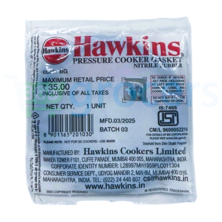 (No Returns) - Hawkins Gasket for 2 to 4-Litre Pressure Cooker Gasket