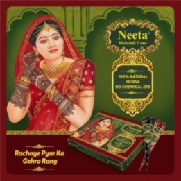 Neeta Natural Henna Mehandi Cone for Hand Designing, Wedding in 2 Box