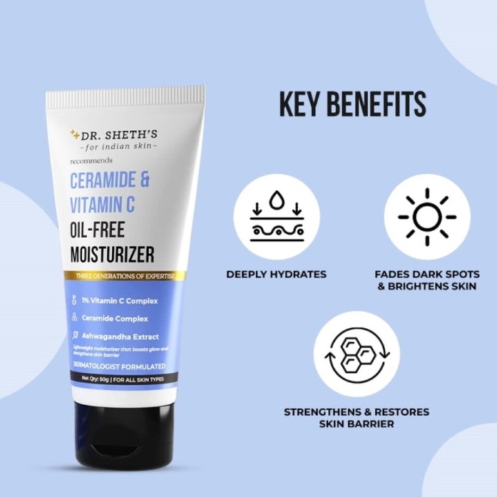 Dr. Sheth's Ceramide & Vitamin C Oil - Free Moisturizer Lightweight