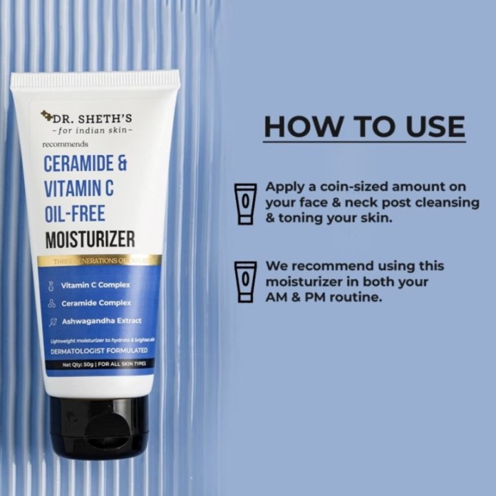Dr. Sheth's Ceramide & Vitamin C Oil - Free Moisturizer Lightweight
