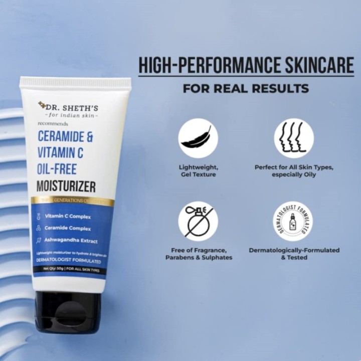 Dr. Sheth's Ceramide & Vitamin C Oil - Free Moisturizer Lightweight
