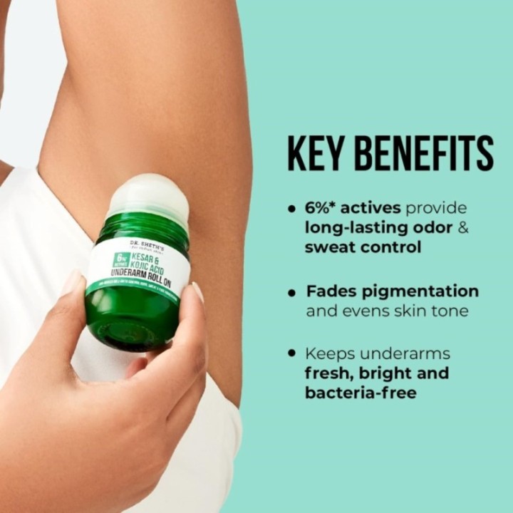 Dr. Sheth's Kesar & Kojic Underarm Roll-on6% Actives-Aha,kojic Acid