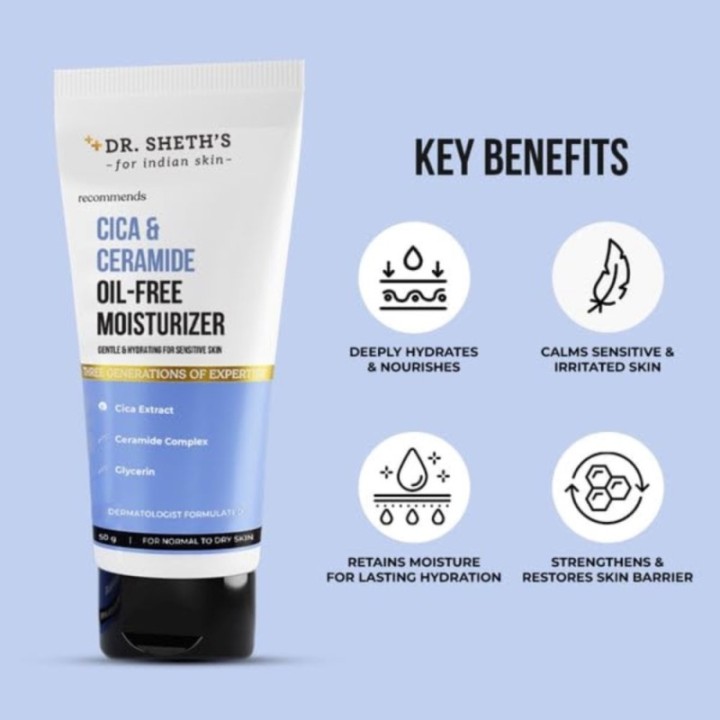 Dr. Sheth's Cica & Ceramide Oil-Free Moisturizer Barrier Repairing