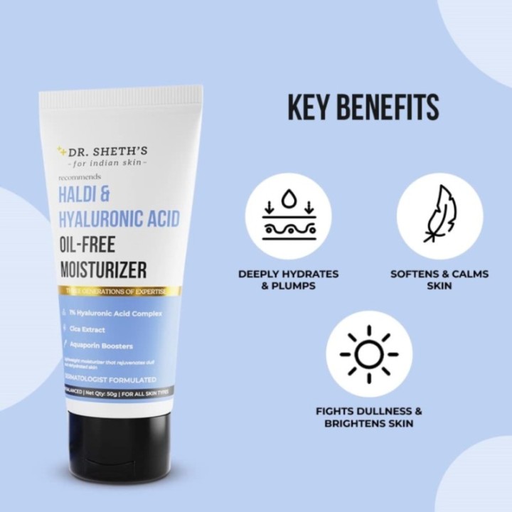 Dr. Sheth's Haldi & Hyaluronic Acid Oil-Free Moisturizer Lightweight